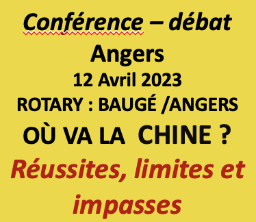 Conférence le 12 avril 2023 : Où va la Chine ? par Jacques Gravereau, à la Faculté de Droit d’Angers